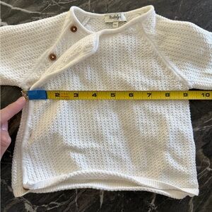 Nataly’s Boutique Knit White Cotton Baby Sweater, Size 6M
